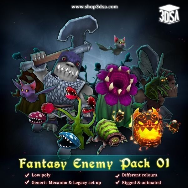 Fantasy Enemy Pack Low-poly 3D model_0