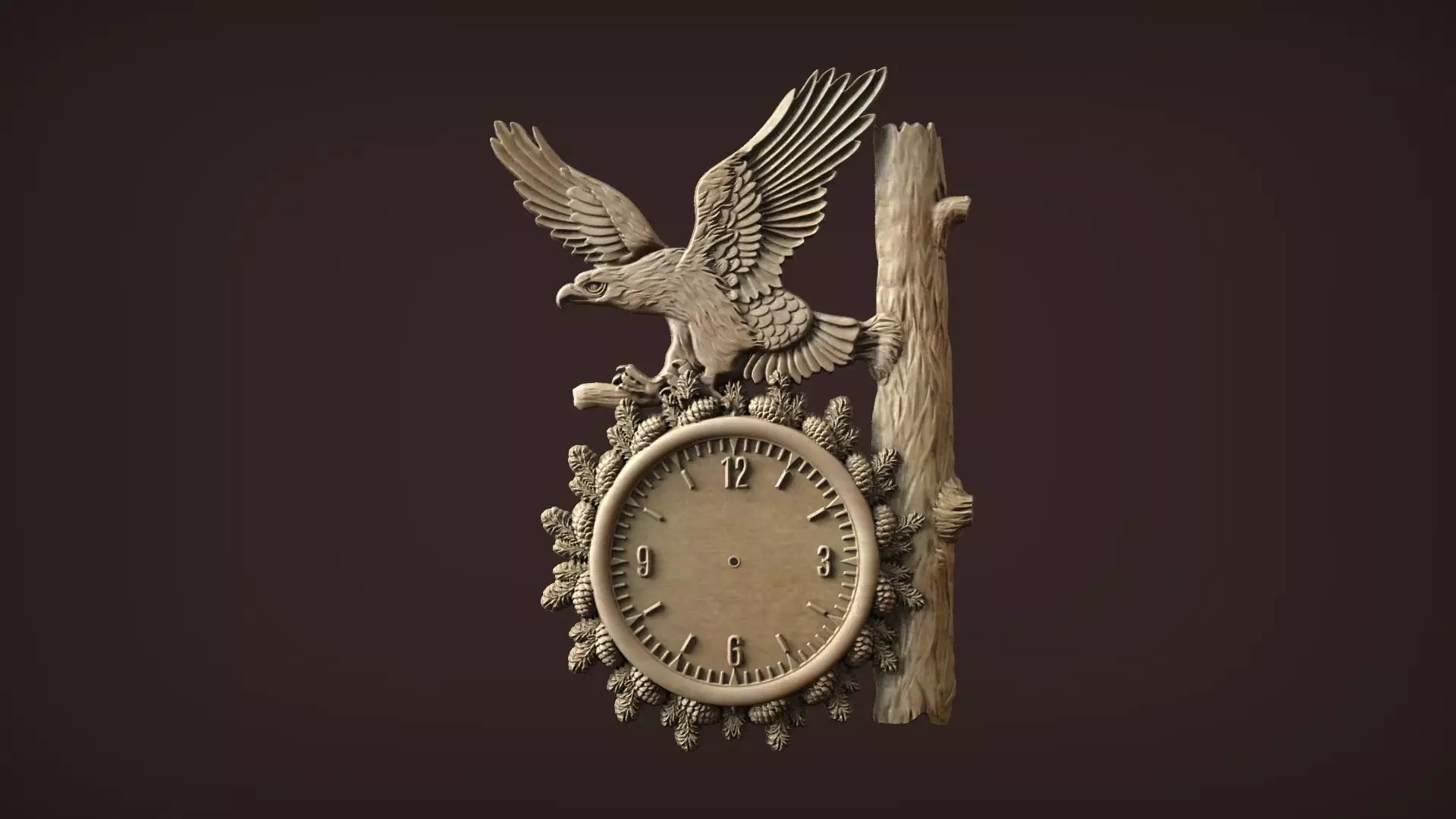 Eagle Wall Clock 3D print model_0