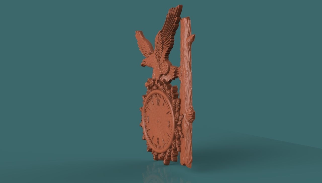 Eagle Wall Clock 3D print model_4