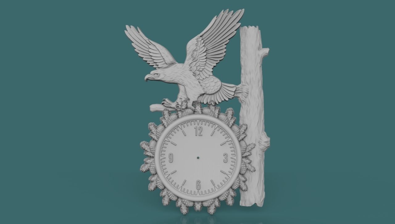 Eagle Wall Clock 3D print model_6
