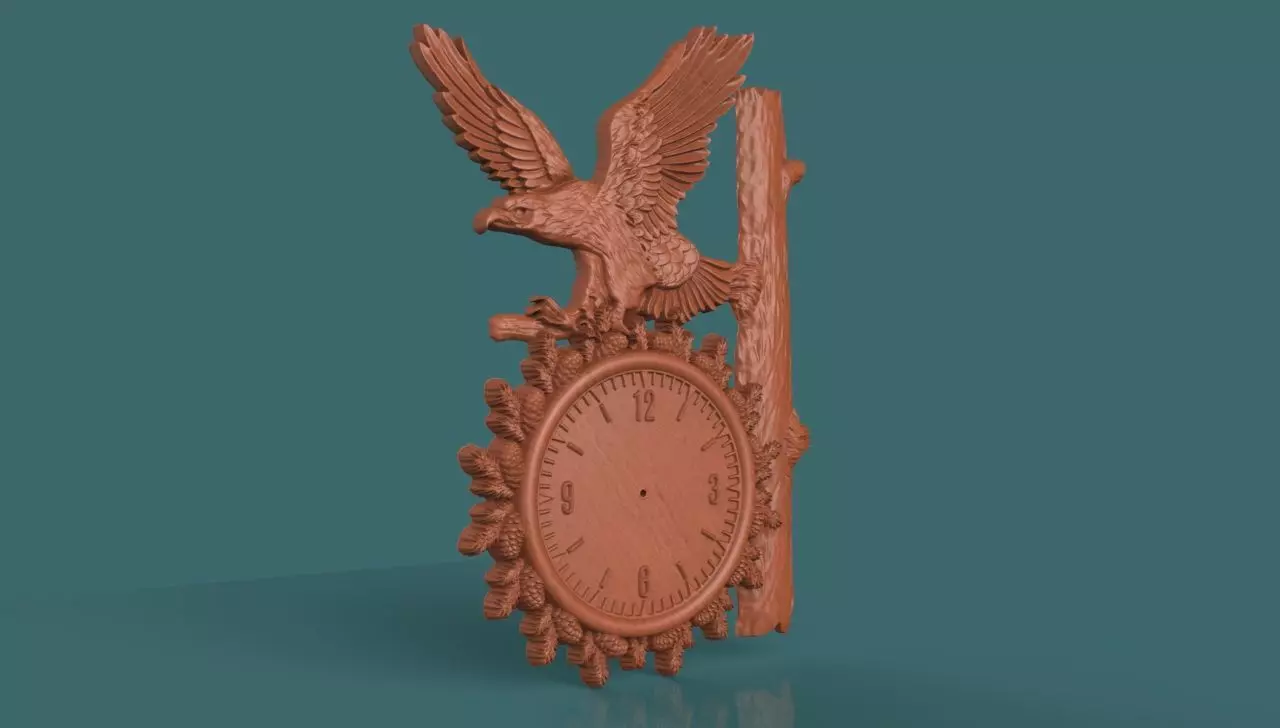 Eagle Wall Clock 3D print model_3