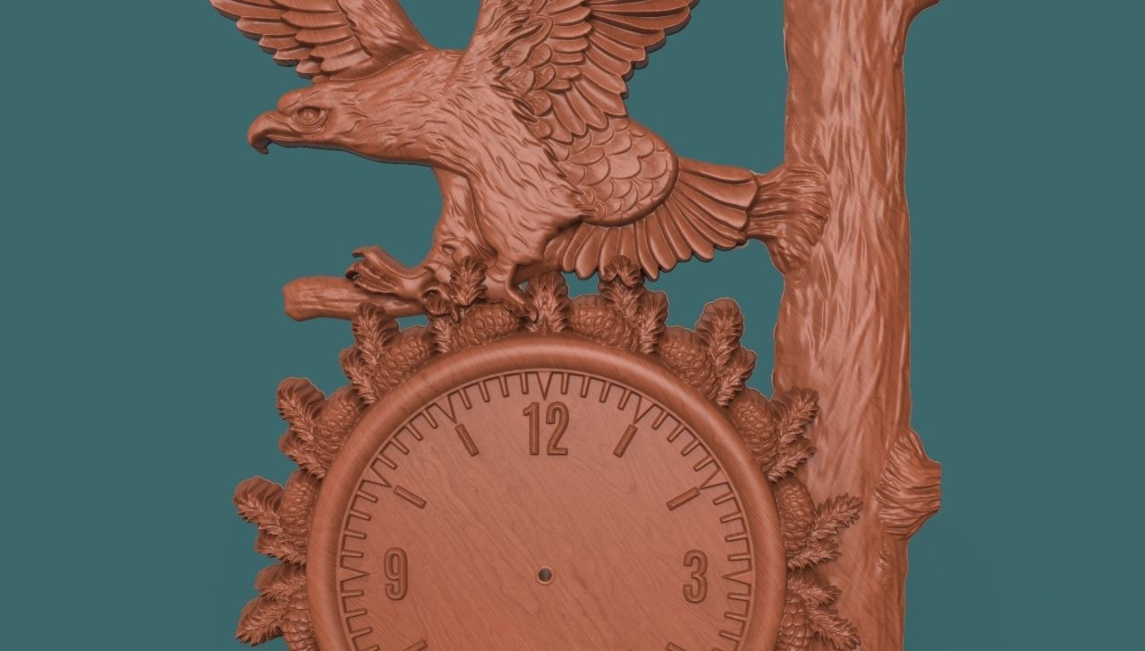 Eagle Wall Clock 3D print model_5