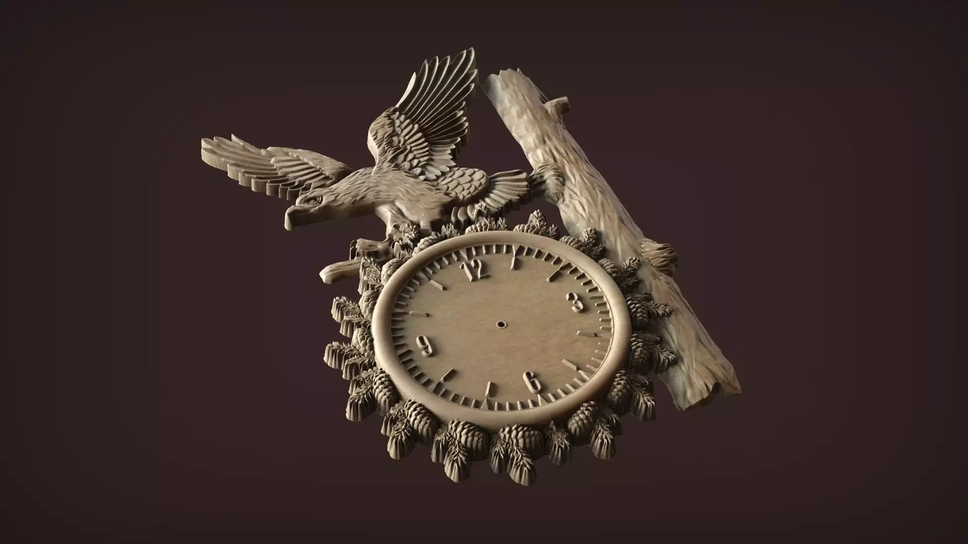 Eagle Wall Clock 3D print model_1