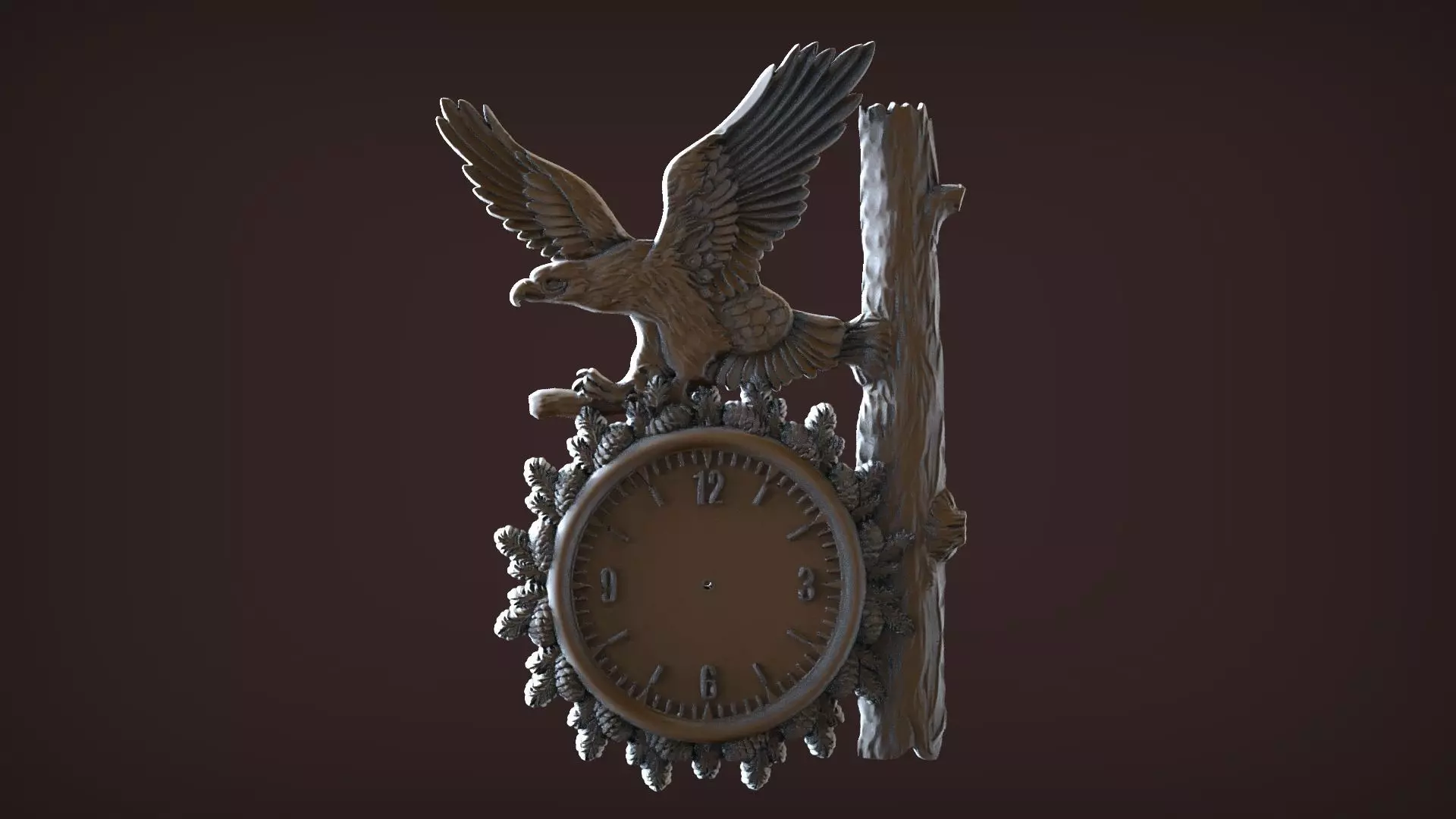 Eagle Wall Clock 3D print model_2