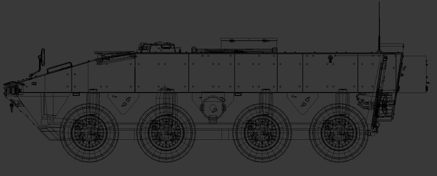APC Patria AMV 8x8 Modular Pack Low-poly 3D model