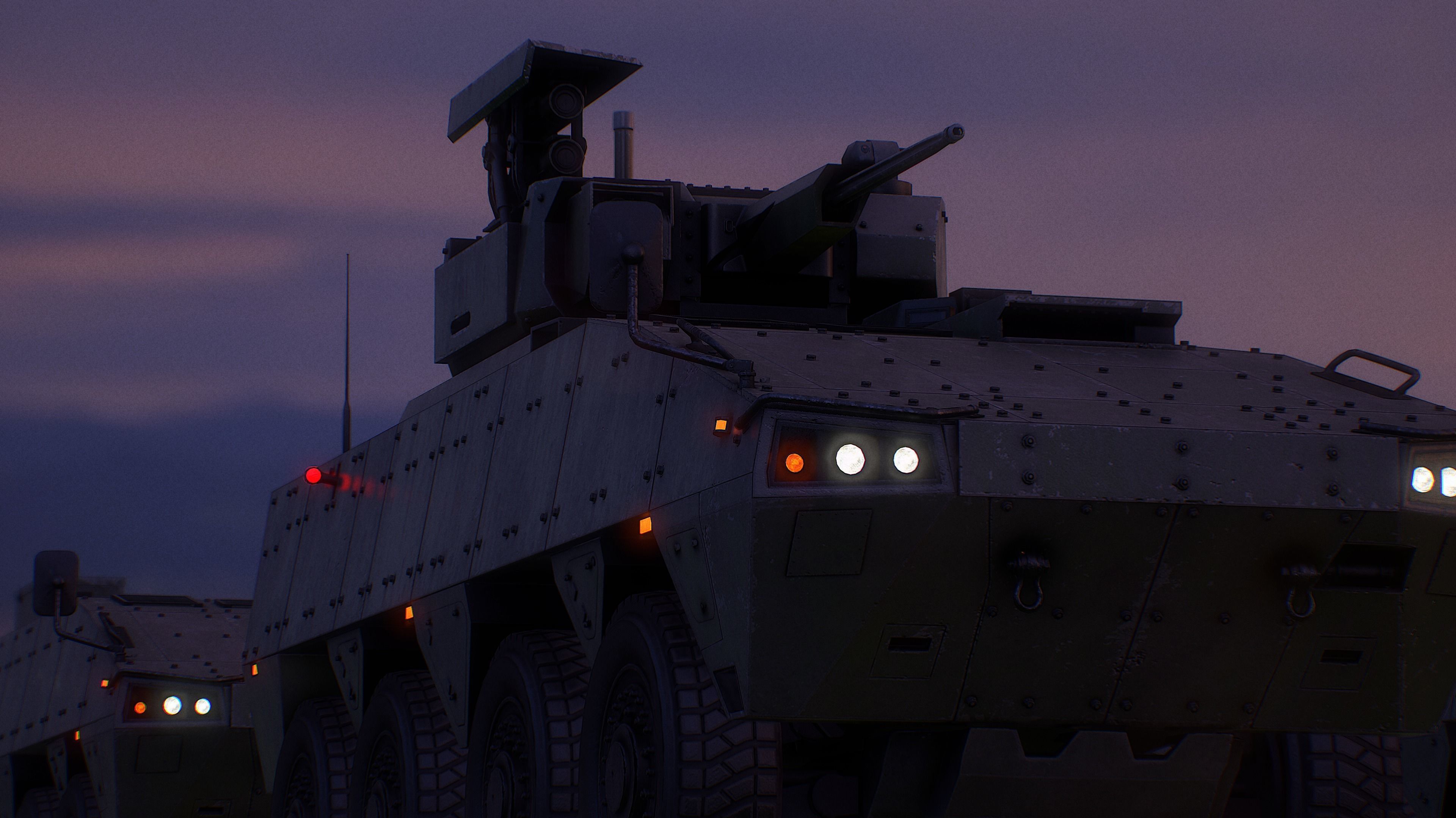 APC Patria AMV 8x8 Modular Pack Low-poly 3D model