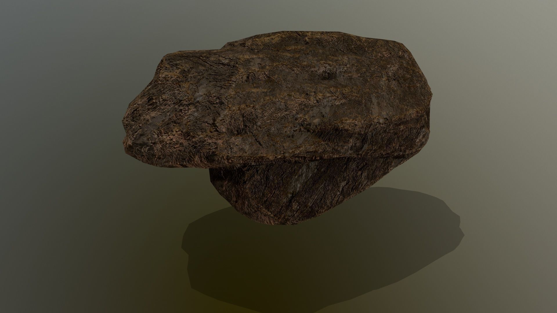 old rock Low-poly 3D model_2