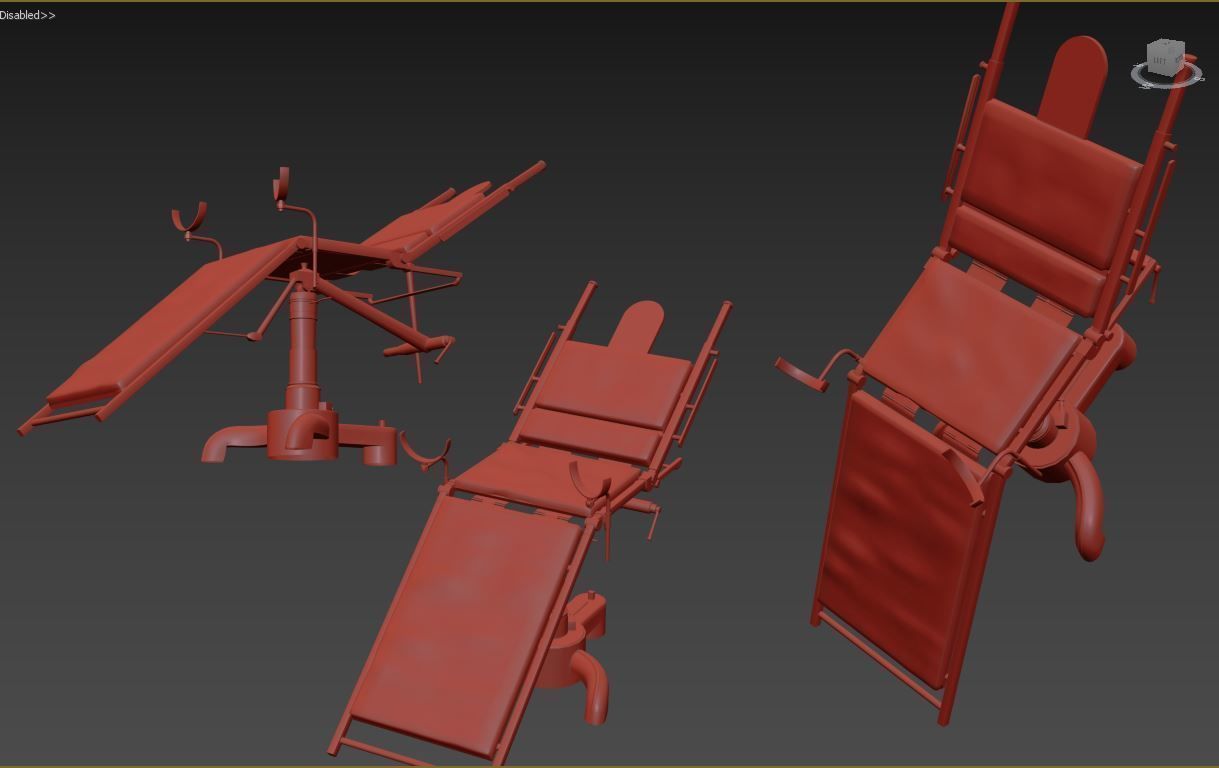 Bed for Hospitals  low-poly 3d model PBR Low-poly 3D model_4