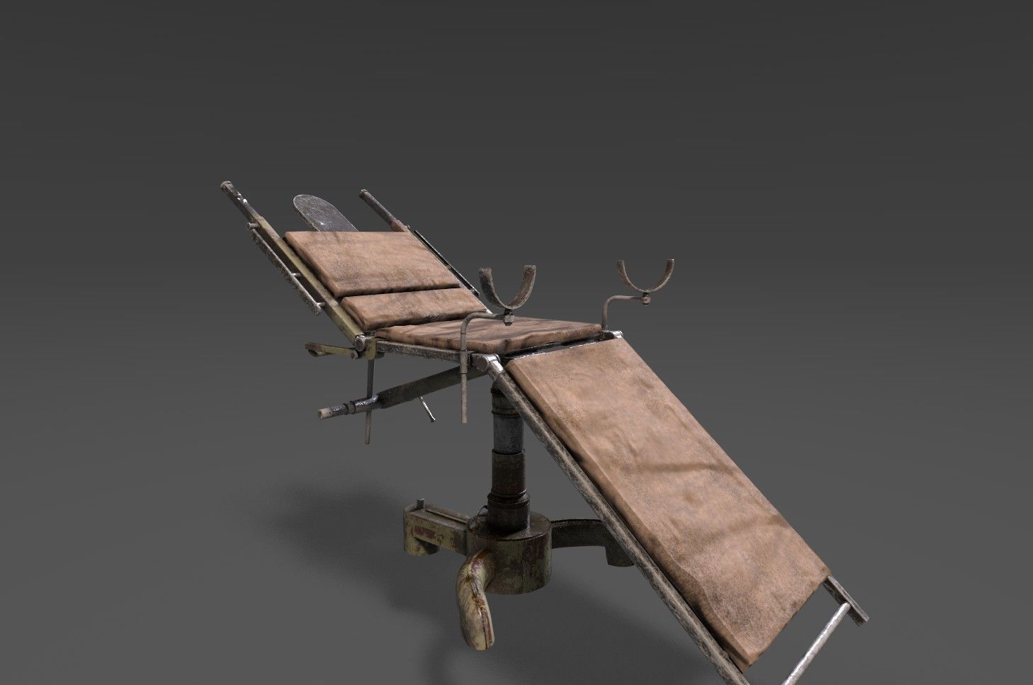 Bed for Hospitals  low-poly 3d model PBR Low-poly 3D model_1