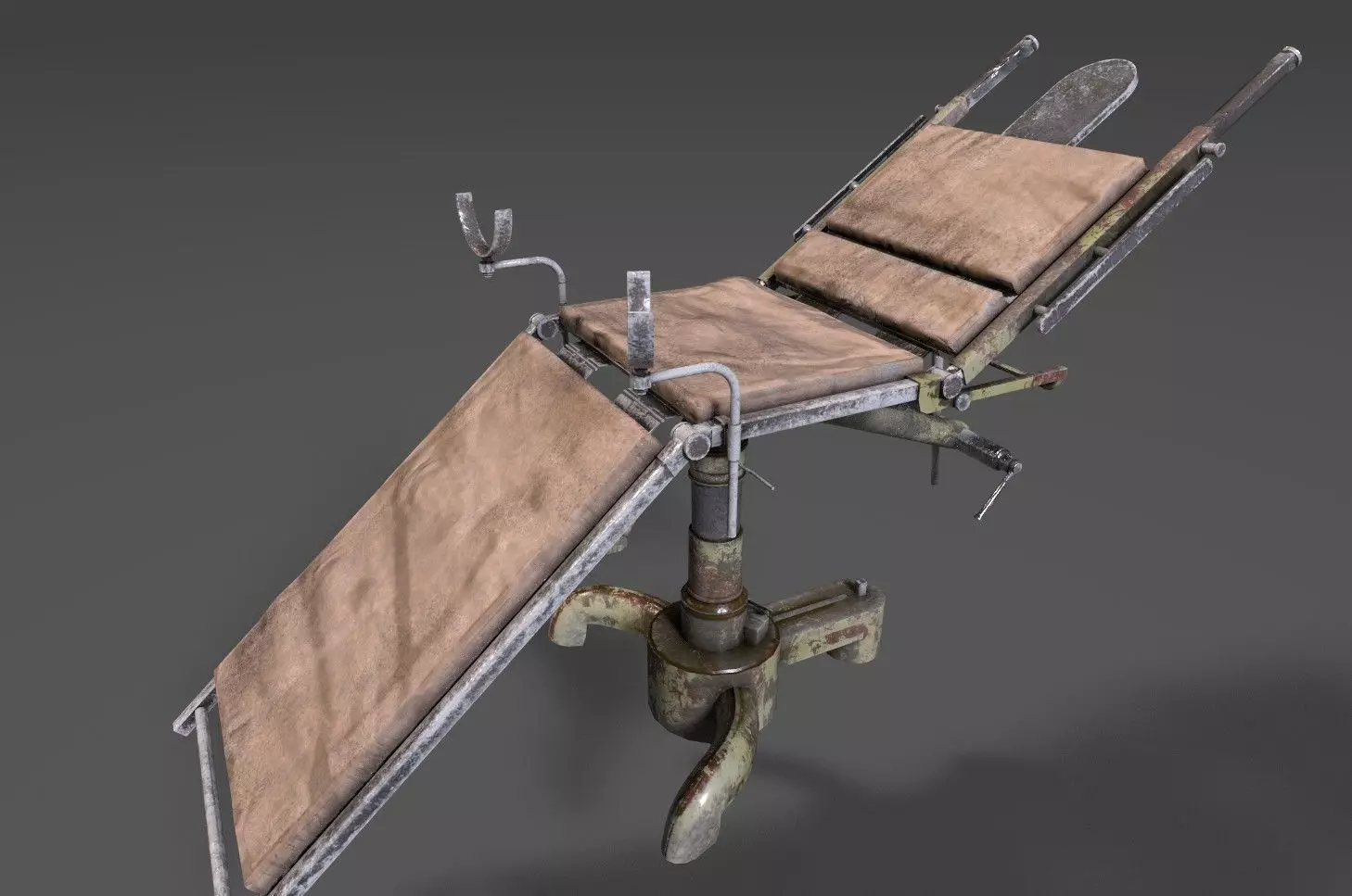 Bed for Hospitals  low-poly 3d model PBR Low-poly 3D model_0