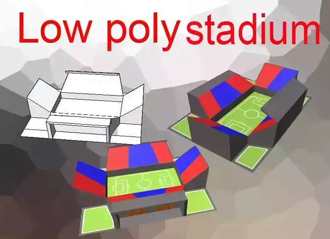 Stadium Lw-poly 3D model game 3D model Free low-poly 3D model