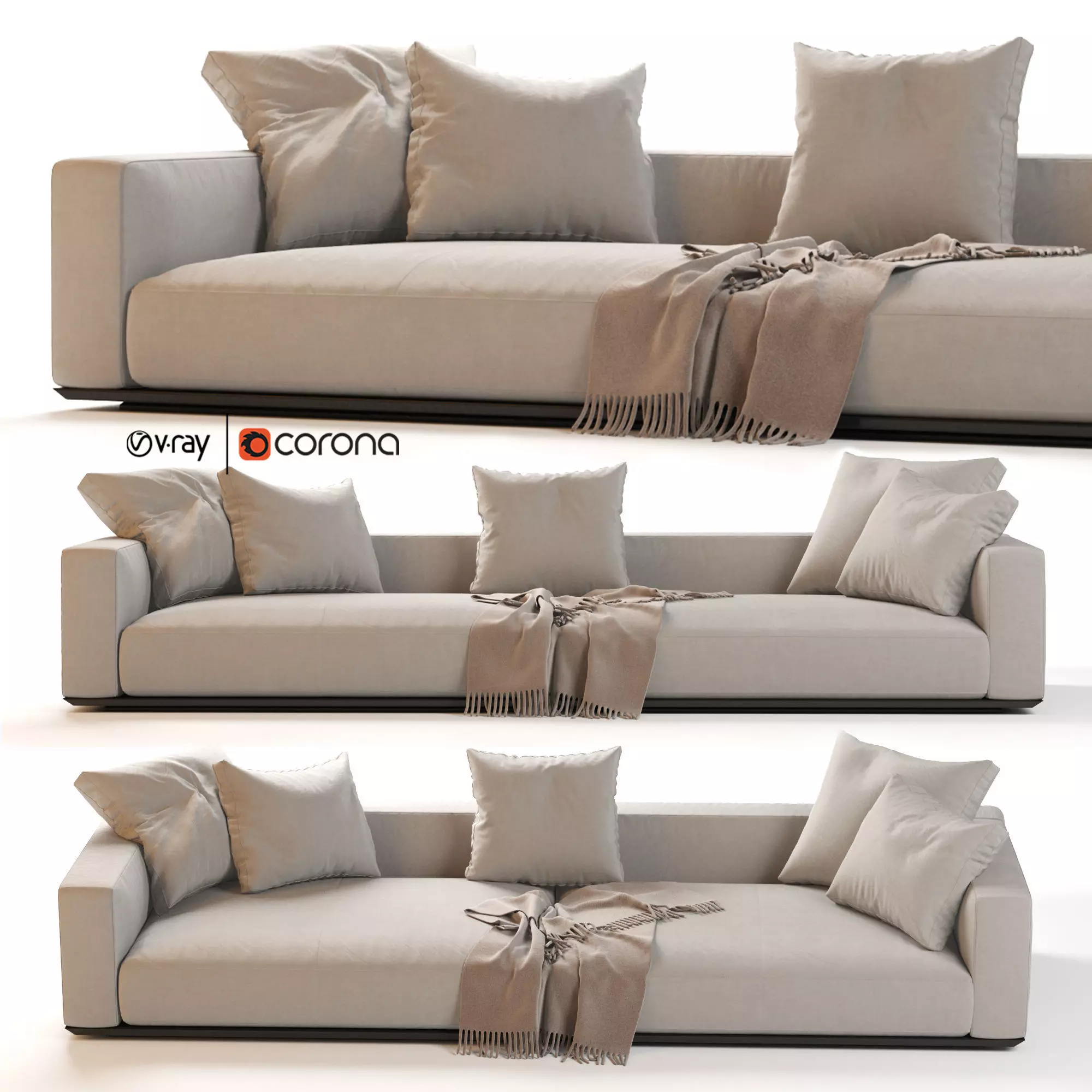 Flexform Grandemare Sectional Sofa 3D model_0