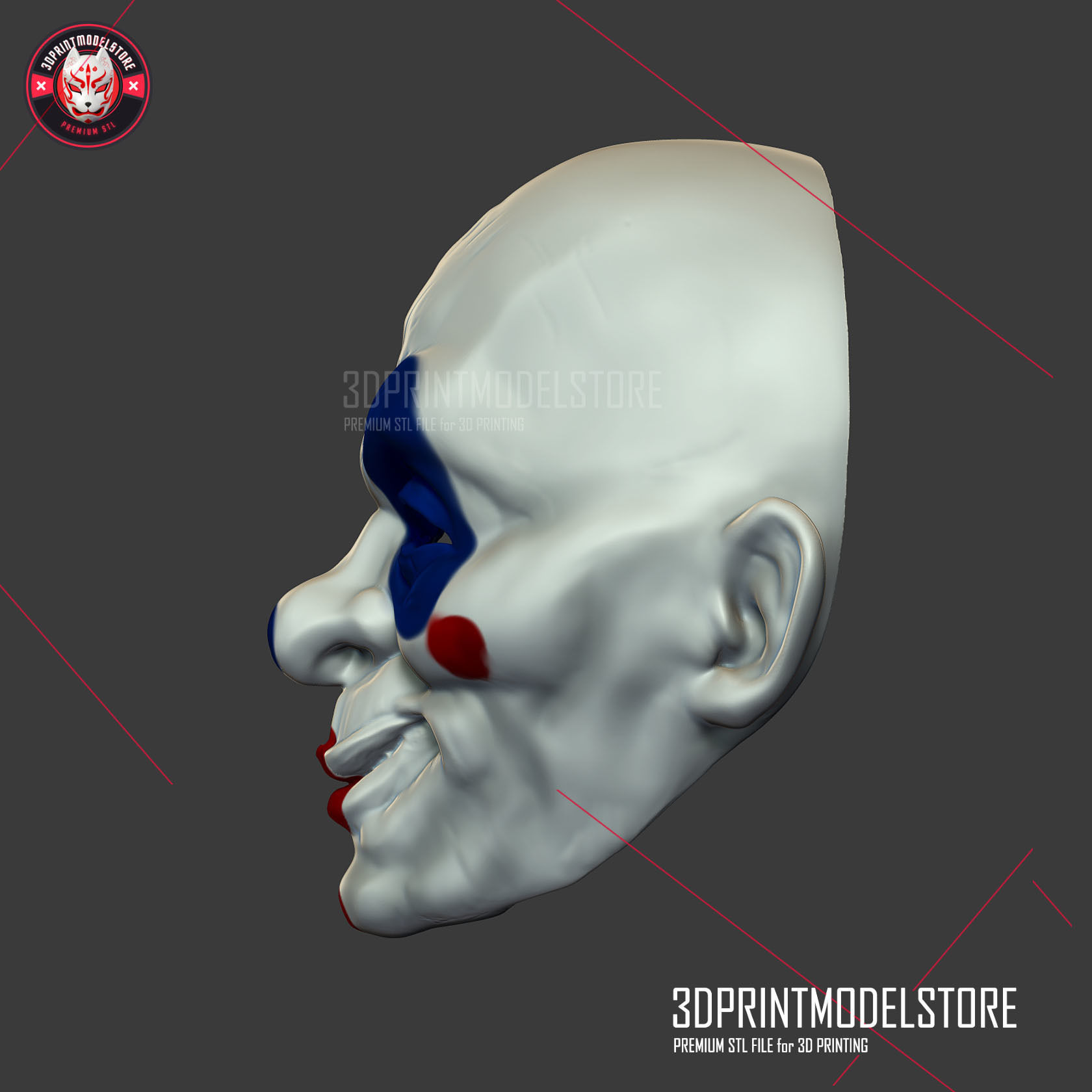 Henchmen Joker Dark Knight Cosplay Mask - Clown Mask - Halloween 3D print model_3