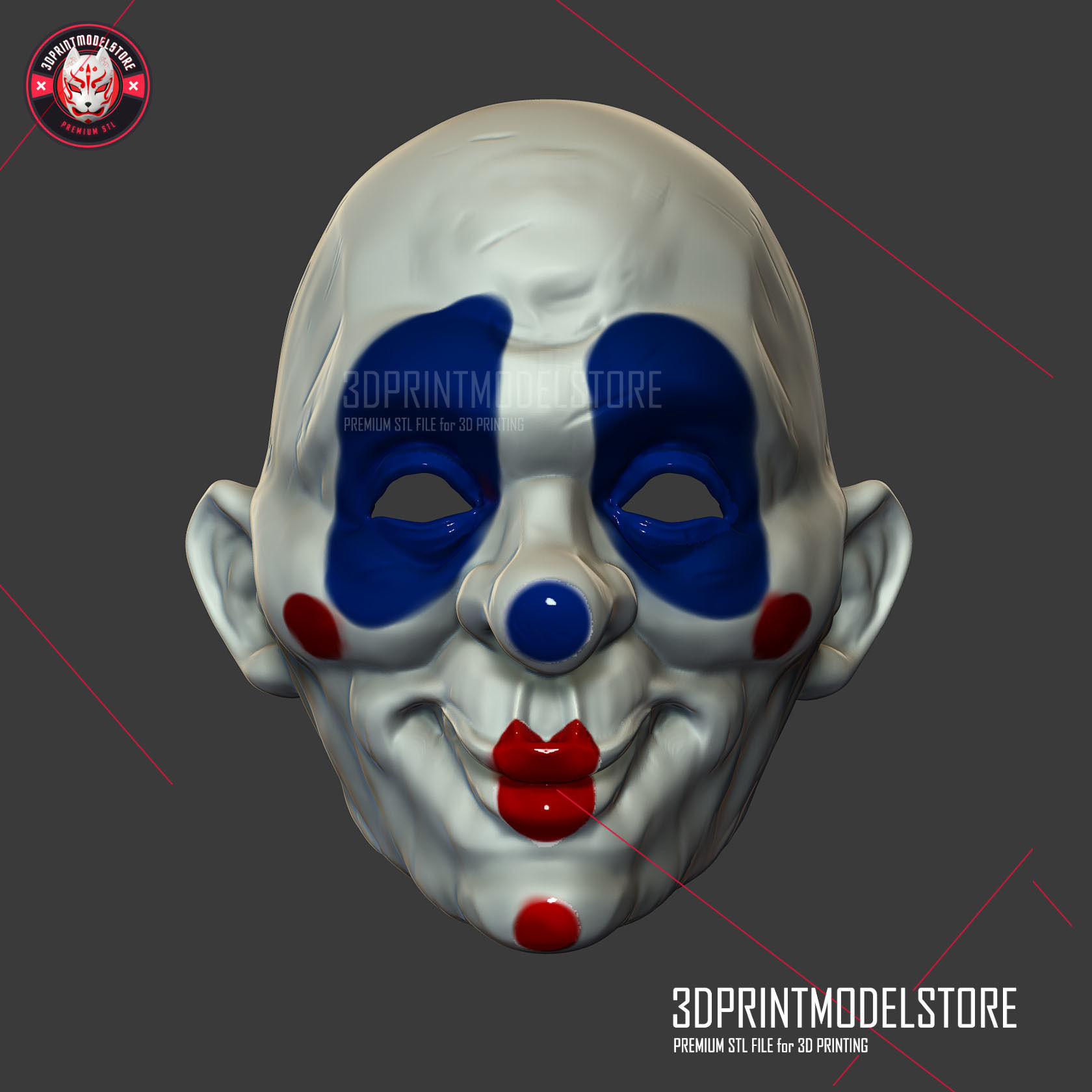 Henchmen Joker Dark Knight Cosplay Mask - Clown Mask - Halloween 3D print model_1