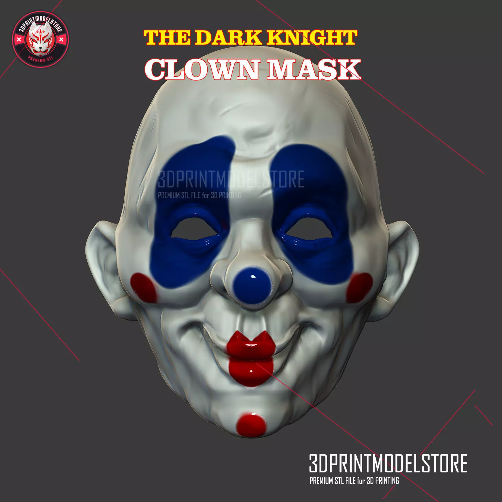 Henchmen Joker Dark Knight Cosplay Mask - Clown Mask - Halloween 3D print model_0