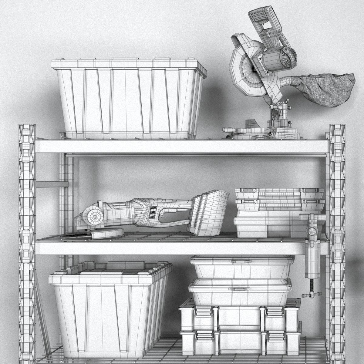 garage tools set 13 Low-poly 3D model_16