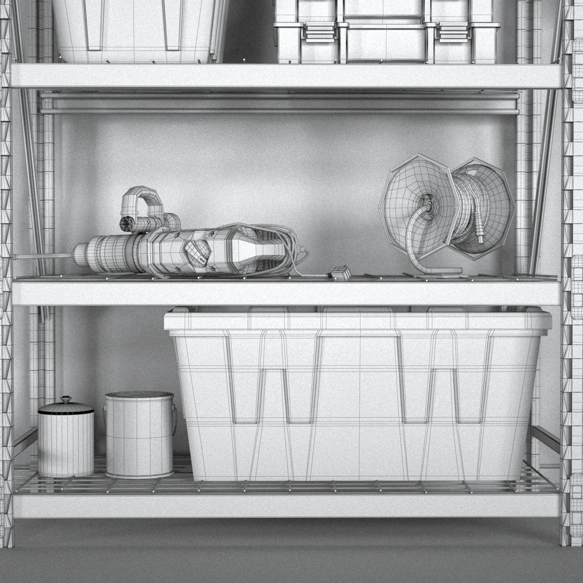 garage tools set 13 Low-poly 3D model_17