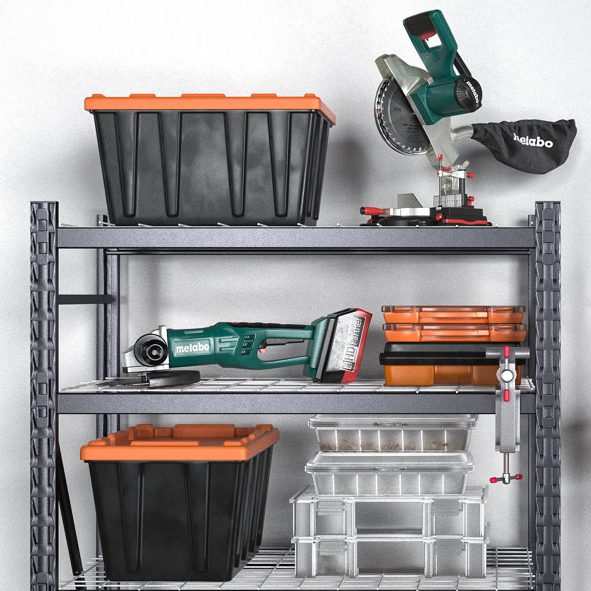 garage tools set 13 Low-poly 3D model_4