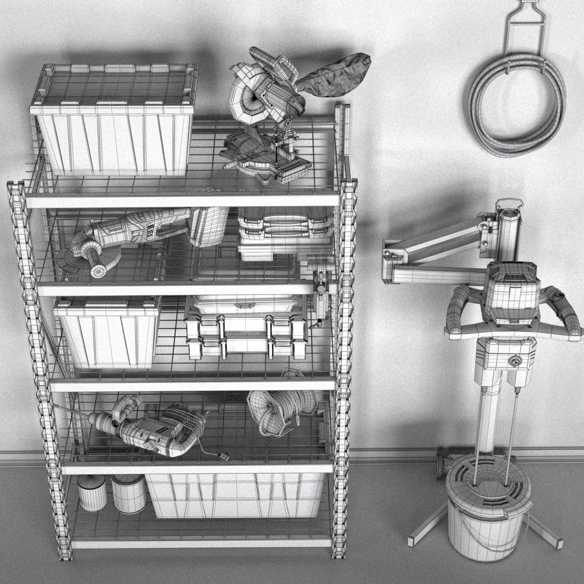 garage tools set 13 Low-poly 3D model_19