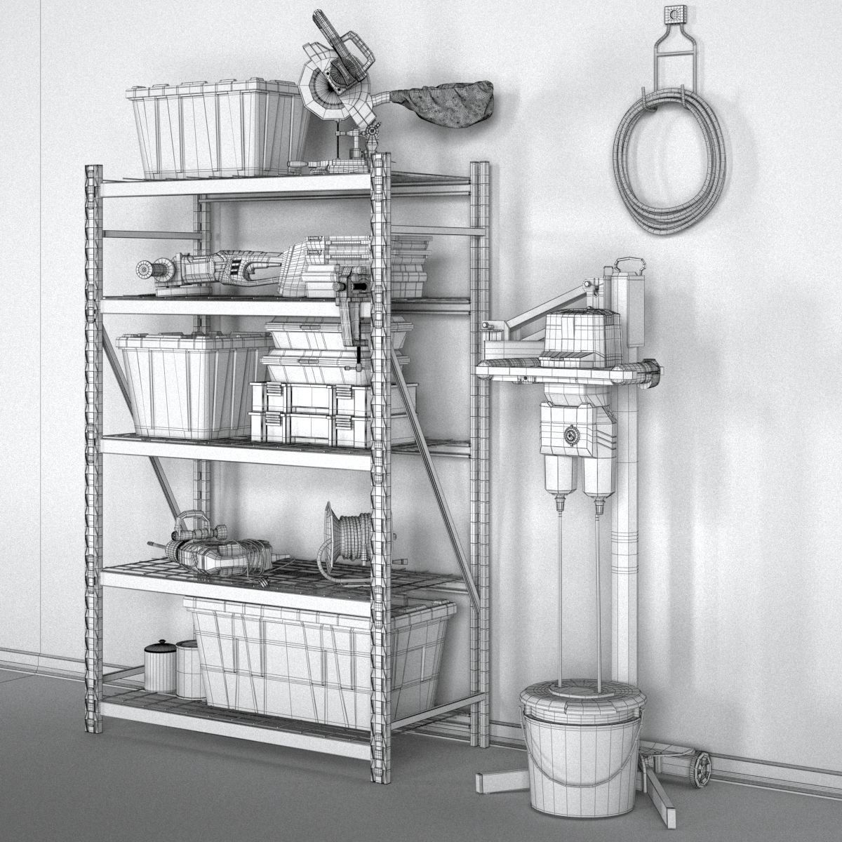 garage tools set 13 Low-poly 3D model_15