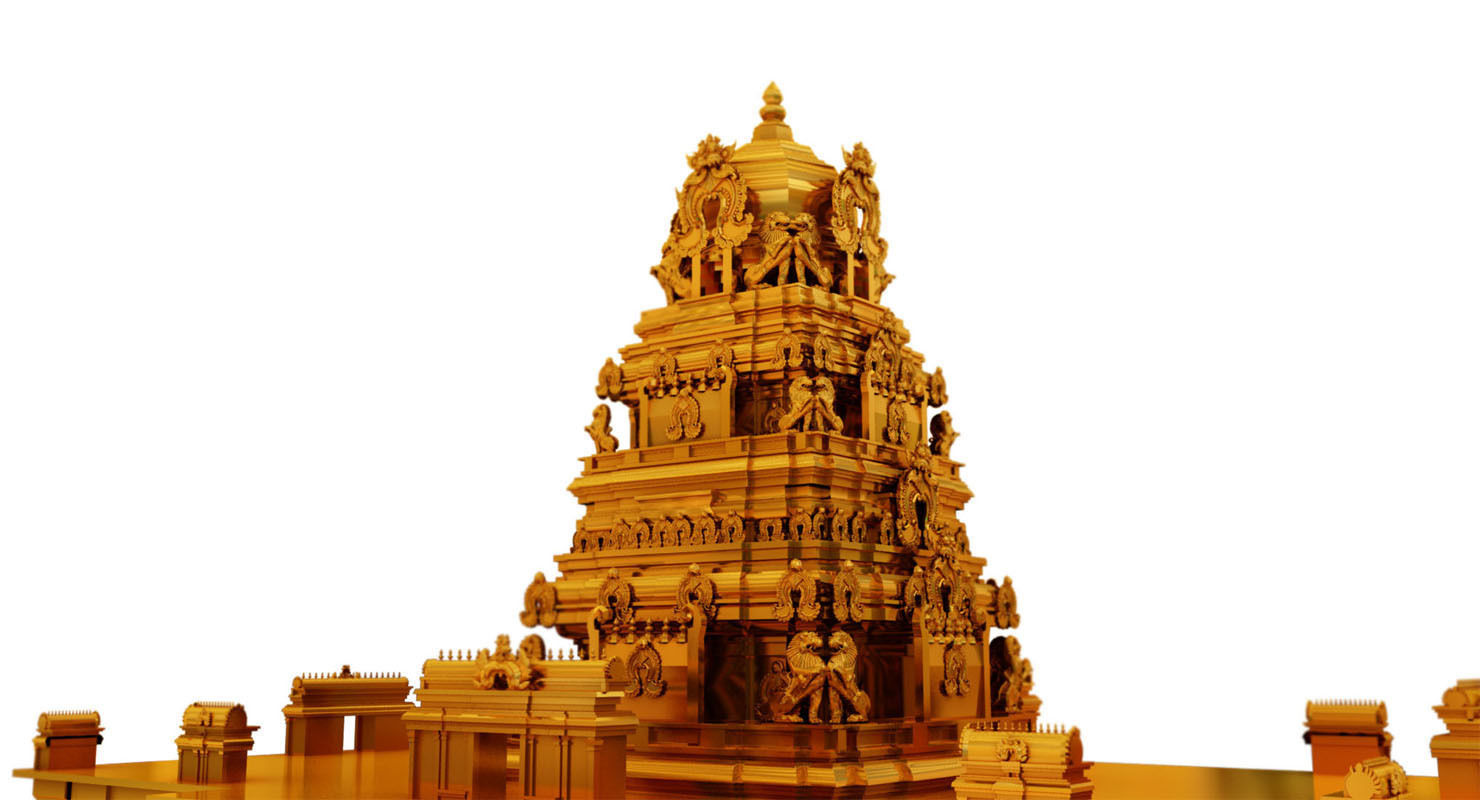 gold temple 3d model 3D model_7