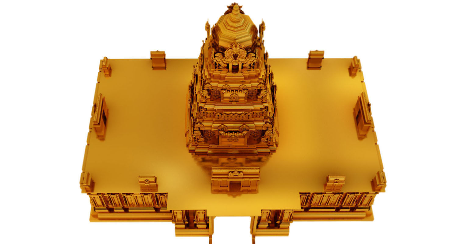gold temple 3d model 3D model_8