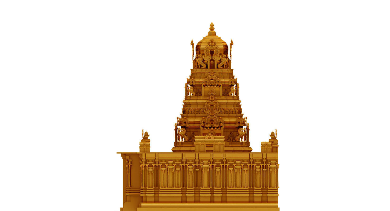 gold temple 3d model 3D model_9