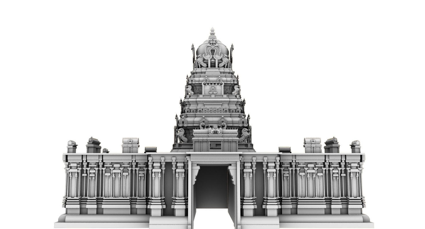 gold temple 3d model 3D model_1