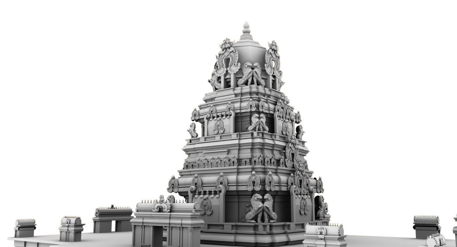 gold temple 3d model 3D model_12