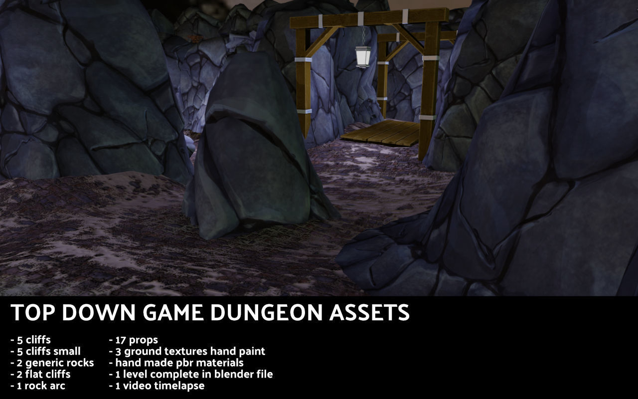 Top Down Game assets stilized Low-poly 3D model_5