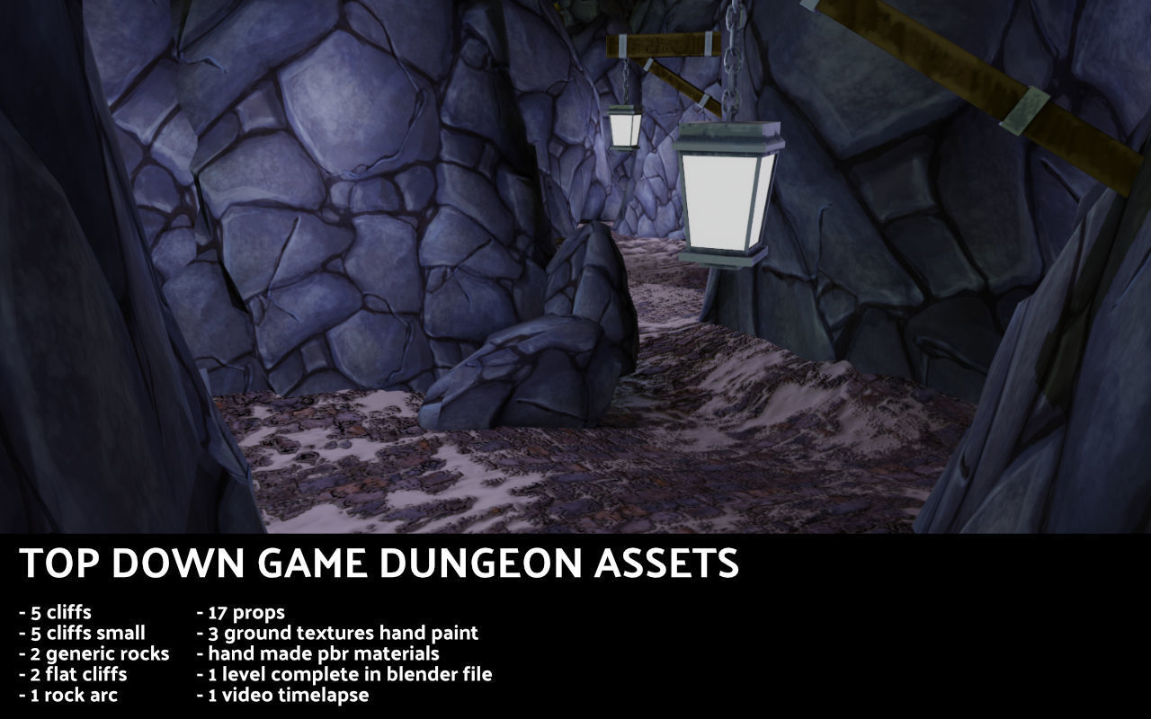 Top Down Game assets stilized Low-poly 3D model_2