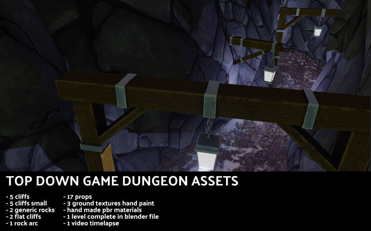 Top Down Game assets stilized Low-poly 3D model_7