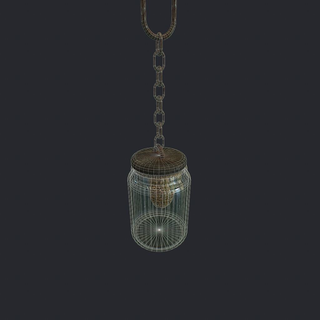 Bees Jar Low-poly 3D model_17