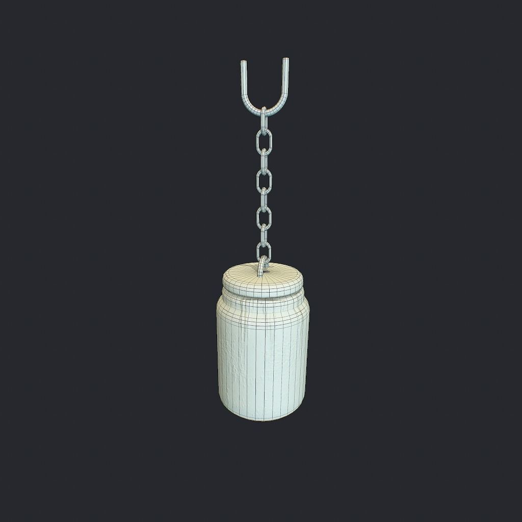 Bees Jar Low-poly 3D model_20