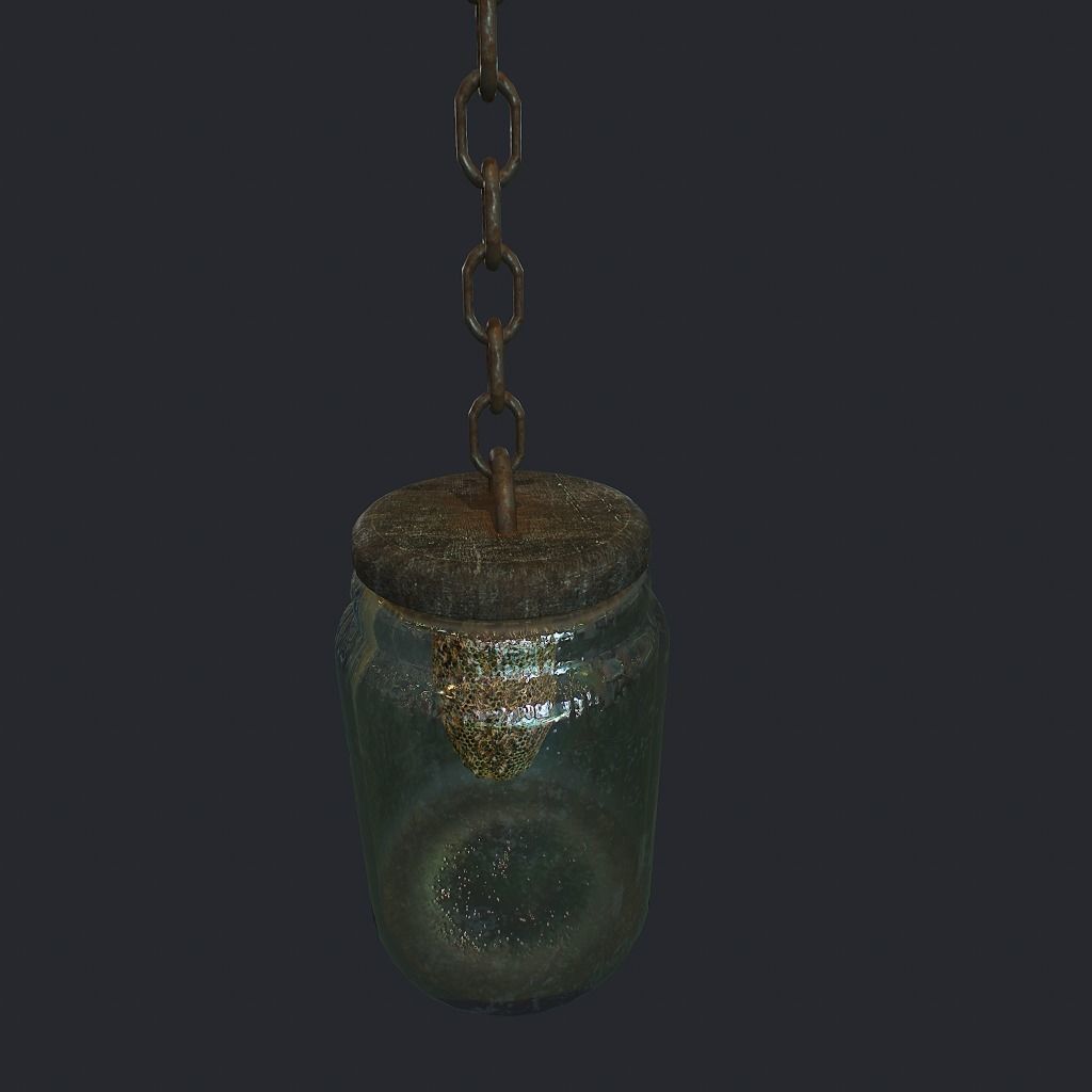 Bees Jar Low-poly 3D model_5