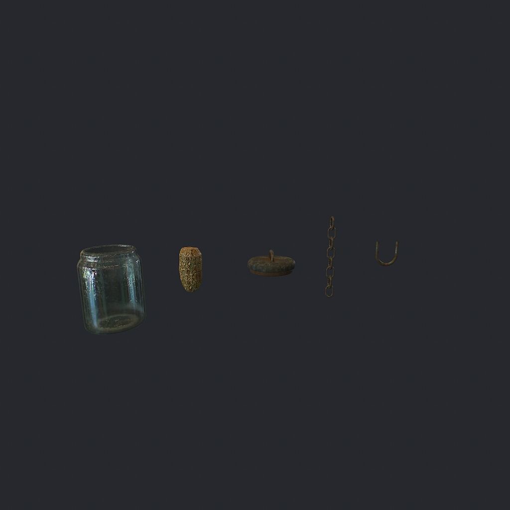 Bees Jar Low-poly 3D model_16
