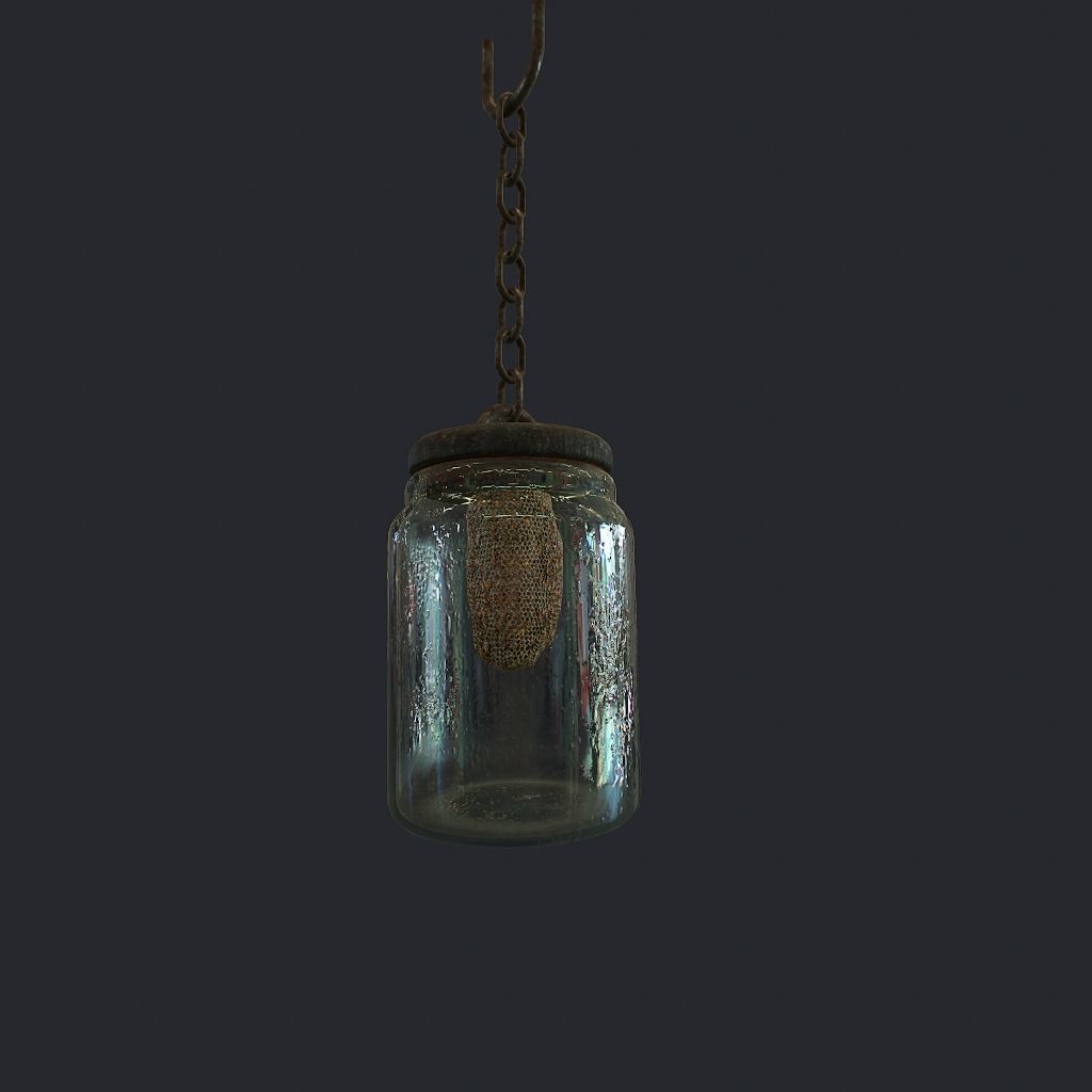 Bees Jar Low-poly 3D model_2