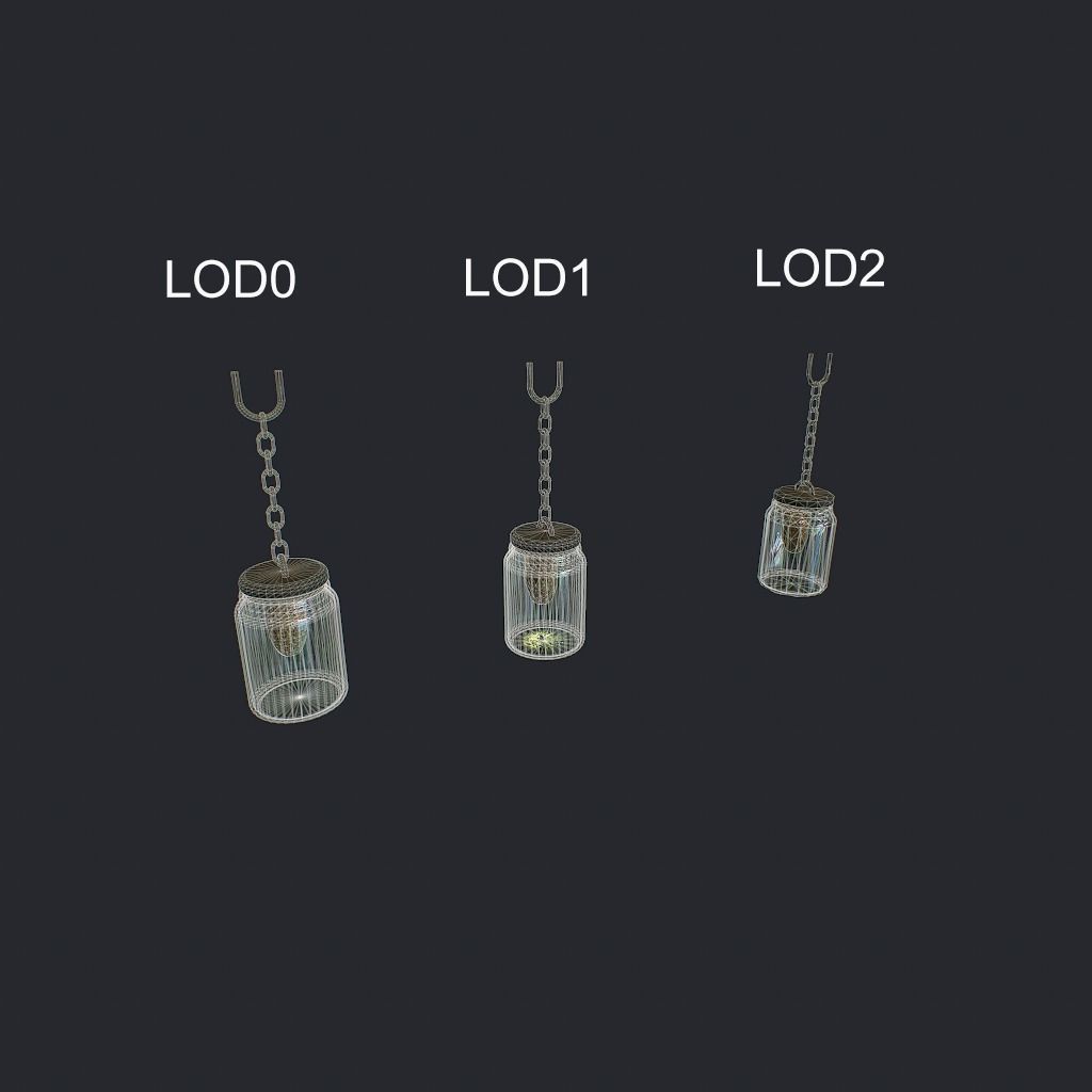 Bees Jar Low-poly 3D model_18