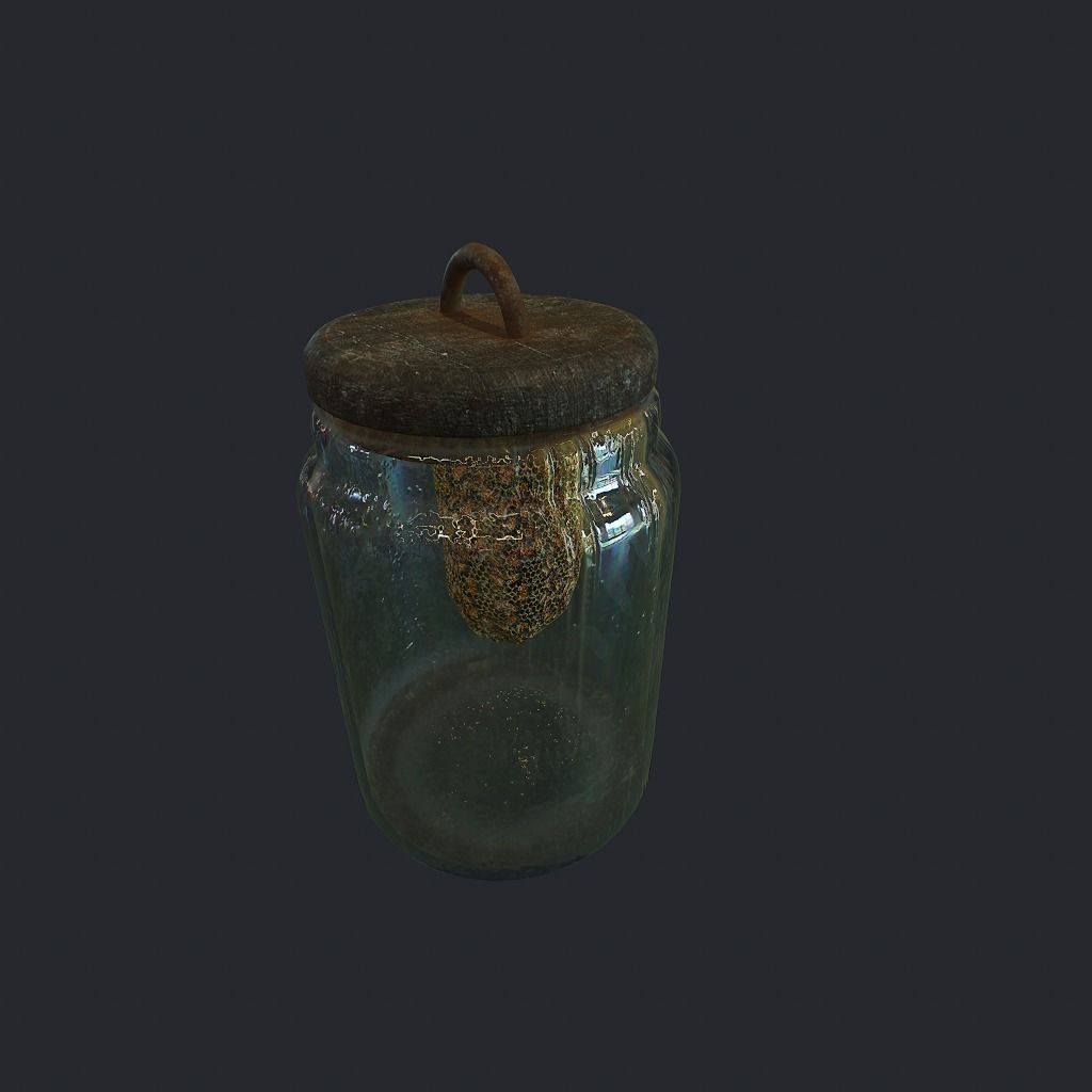 Bees Jar Low-poly 3D model_8