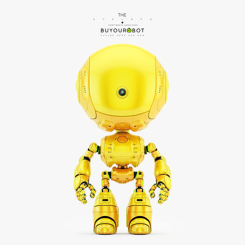 Unique cyclops robot with one camera eye 3D model