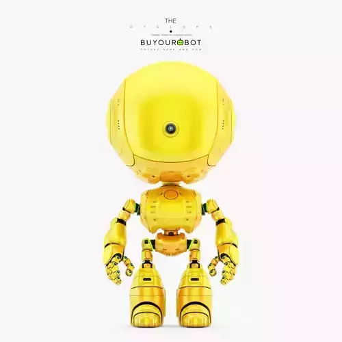 Unique cyclops robot with one camera eye 3D model