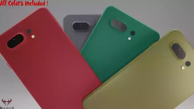 Low Poly PBR cellphone phone with stylus Low-poly 3D model