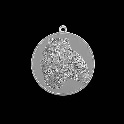 Ferocious Bear Pendant 3dm stl 3D print model