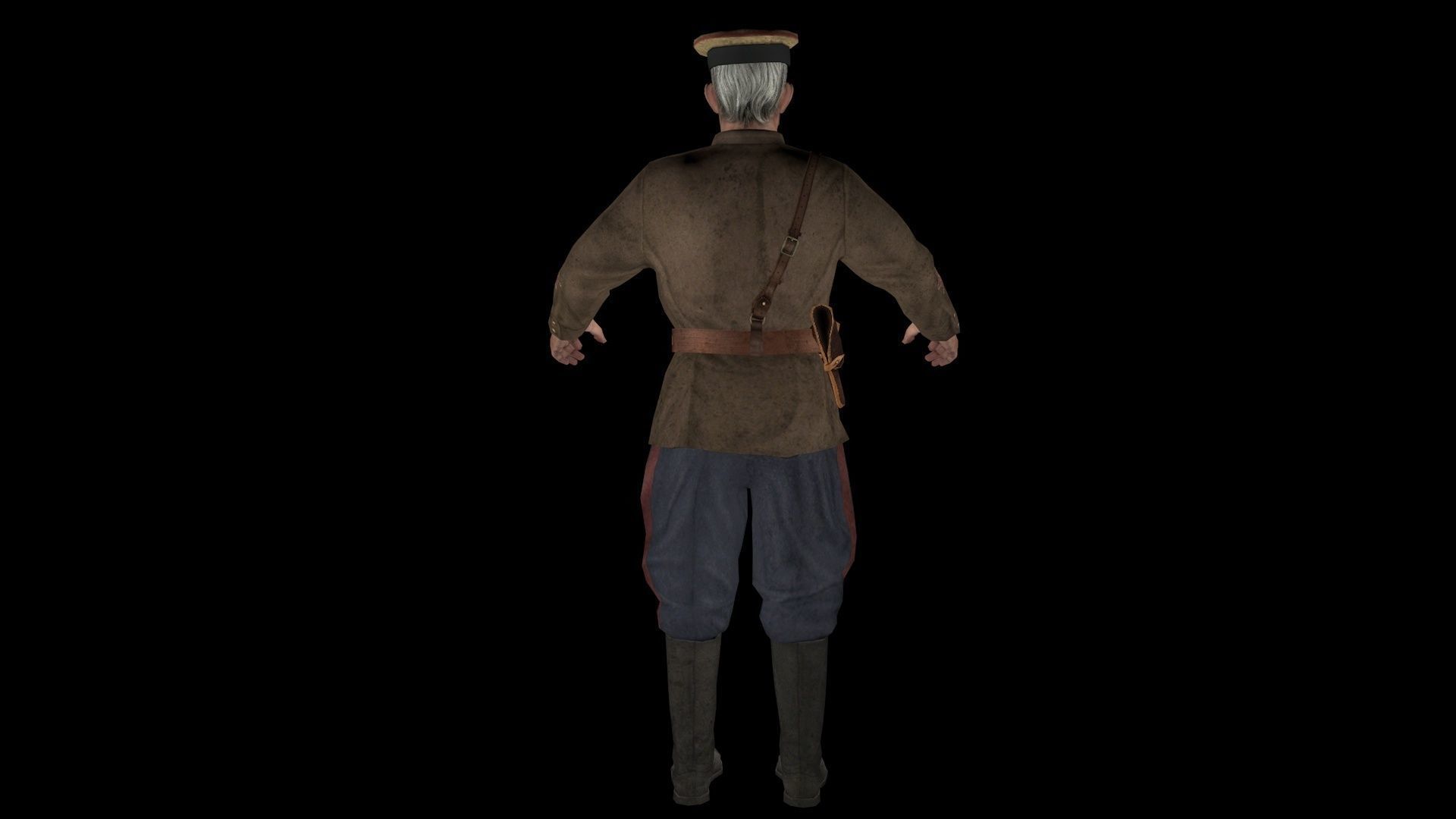 Commissar soldier in uniform 3D model_3