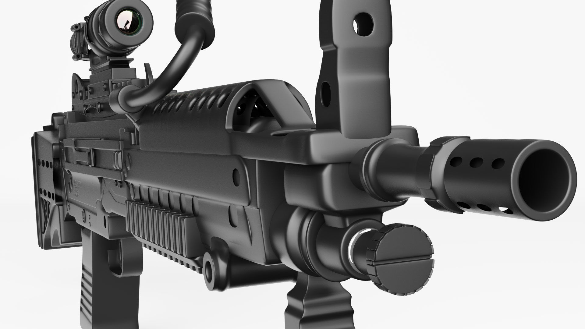 Gun 3d model assault rifle with scope 3D model_9
