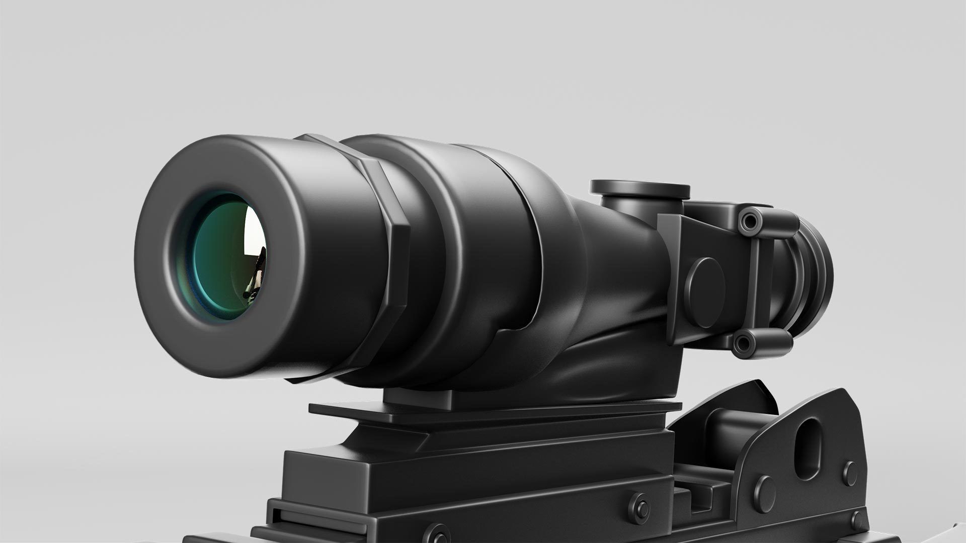 Gun 3d model assault rifle with scope 3D model_6