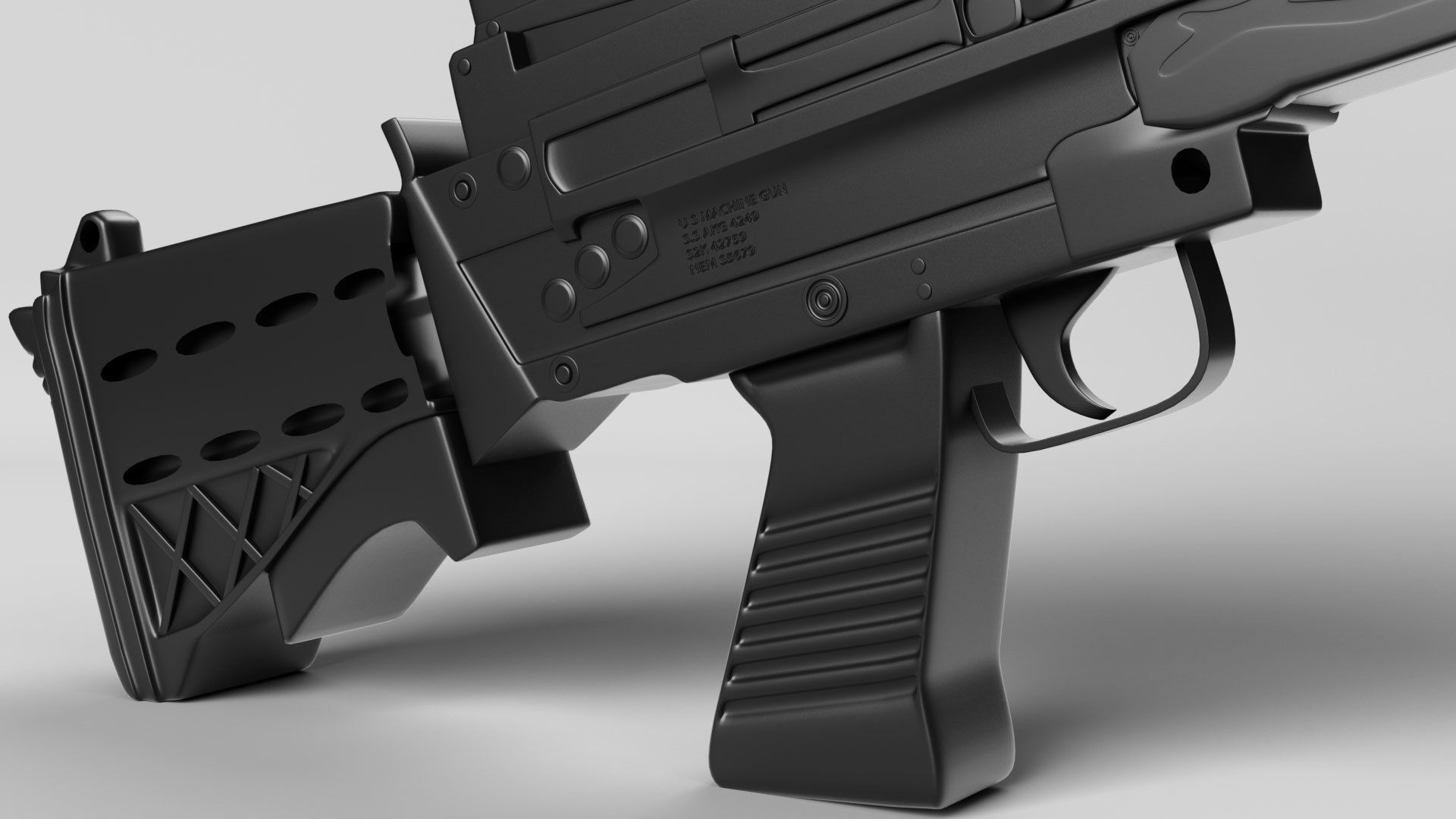 Gun 3d model assault rifle with scope 3D model_8