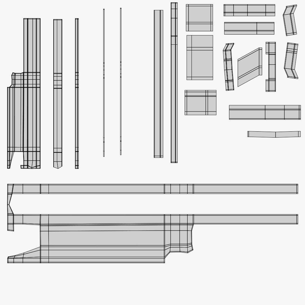 Gun 3d model assault rifle with scope 3D model_14
