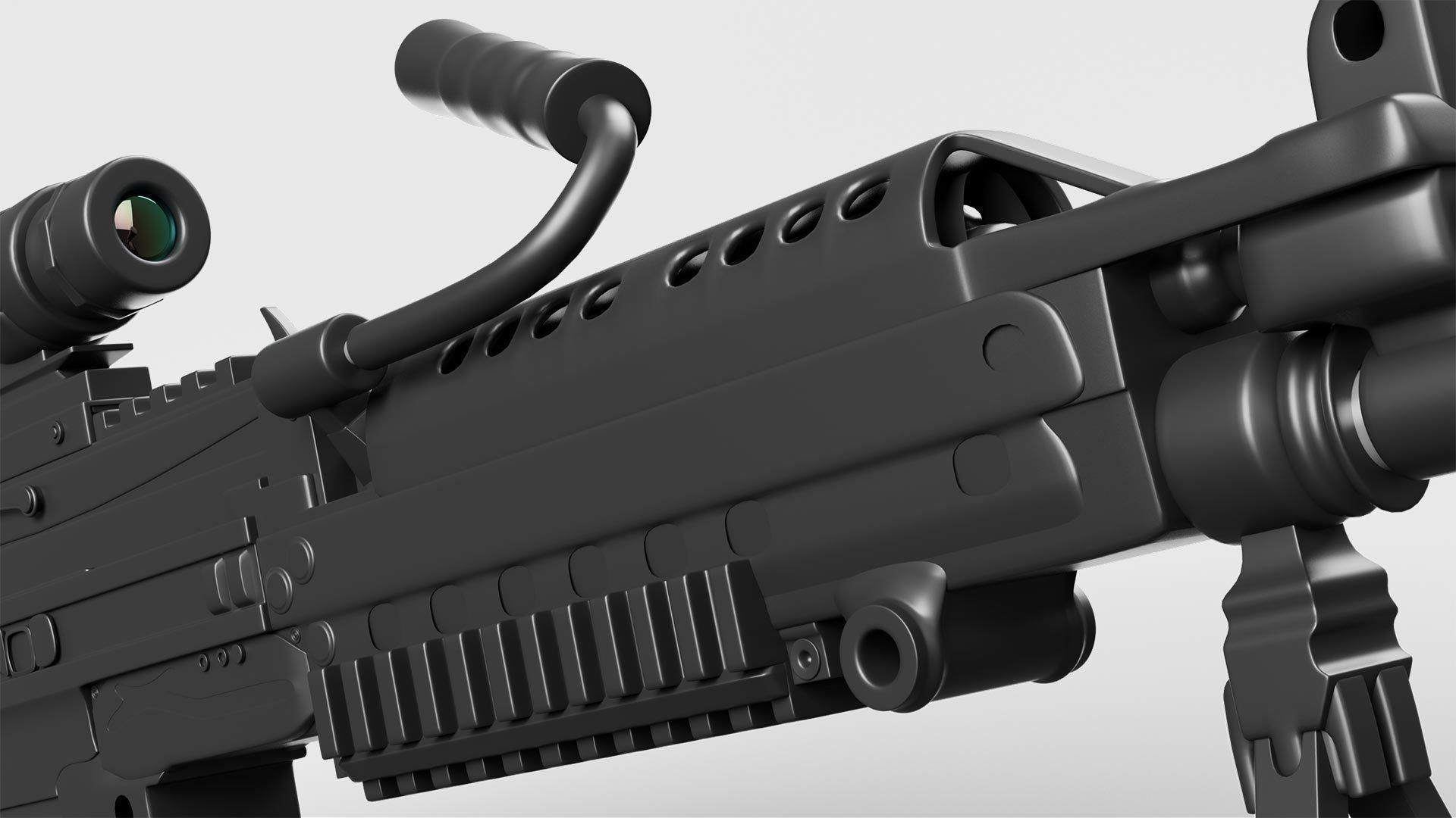 Gun 3d model assault rifle with scope 3D model_5