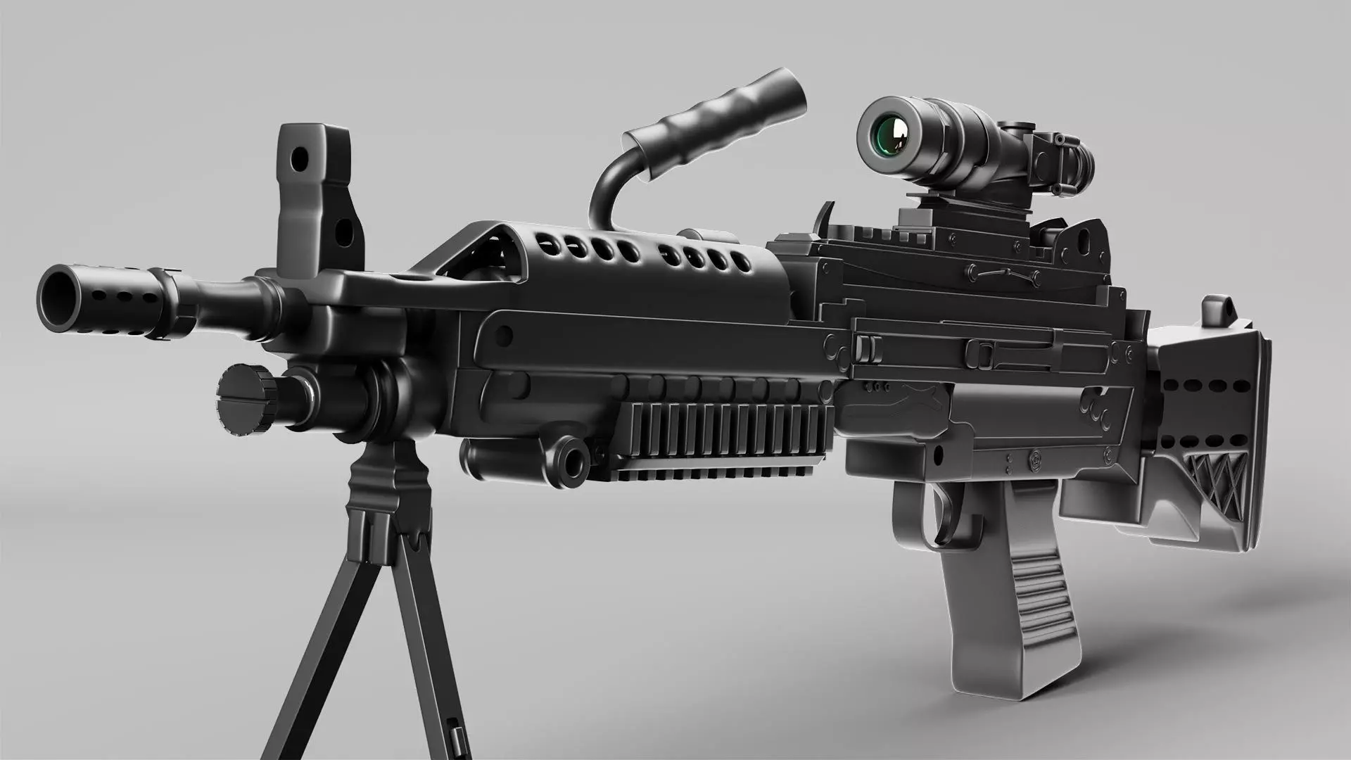Gun 3d model assault rifle with scope 3D model_0